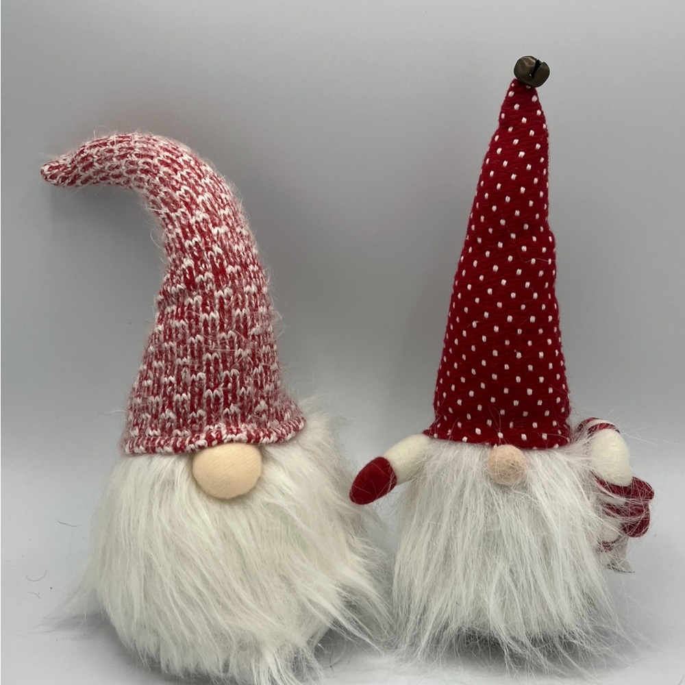 Red and White Gnome Decor Set